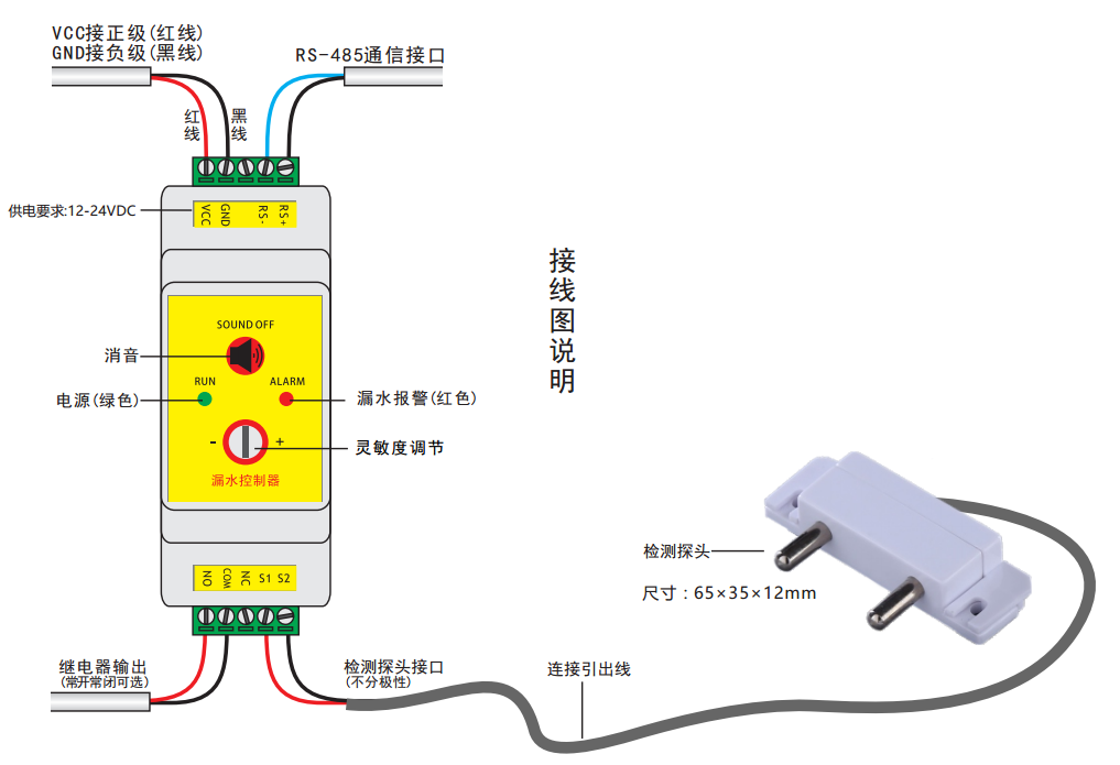 機(jī)房漏水報(bào)警控制器接線圖